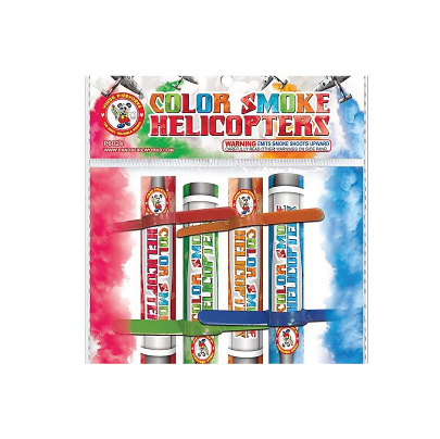 A package of color smoke helicopters in different colors