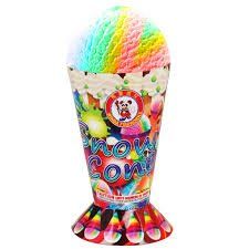 A rainbow colored ice cream cone with a scoop of ice cream in it.