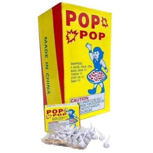 A box of pop pop made in china with a girl on it