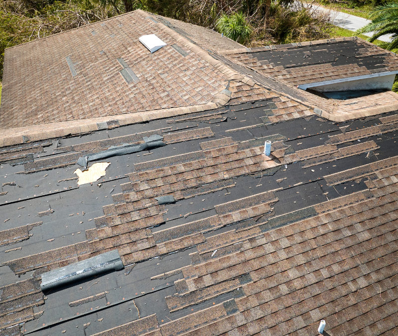 A roof with a lot of shingles on it