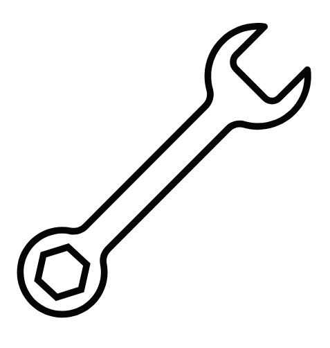 Image of a wrench to represent utility installation services
