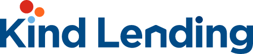 Kind Lending logo with blue text and orange-and-blue icon.