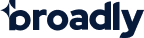 Broadly logo in dark blue text on a white background