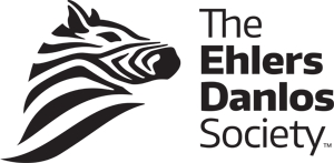 A black and white logo for the ehlers danlos society