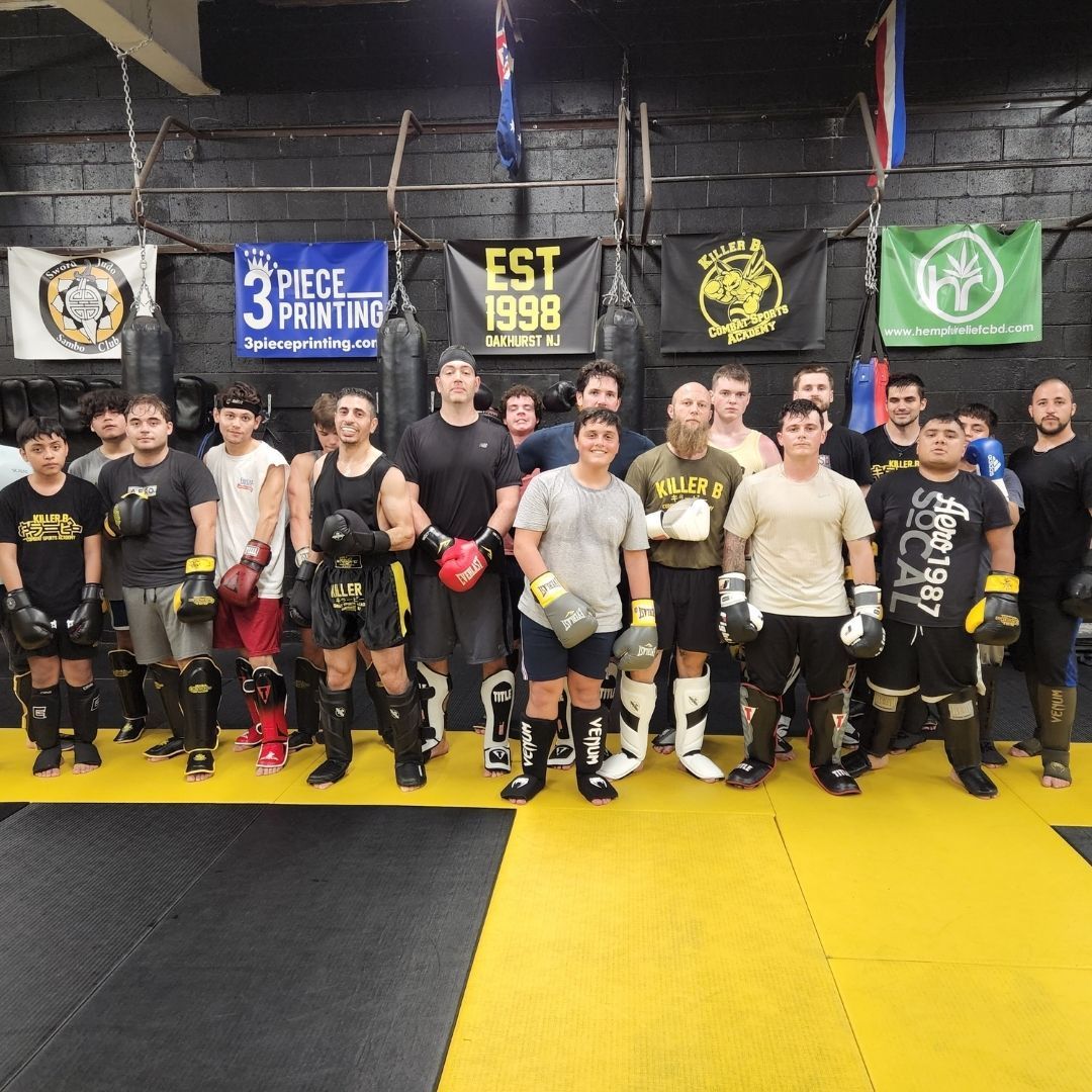 Students practicing striking and grappling at Killer B Combat Academy in Oakhurst, NJ.