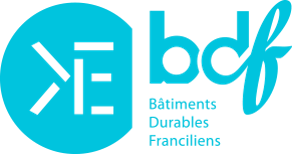 Un logo bleu sur lequel est écrit bfc