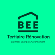 Un logo vert pour une entreprise appelée rénovation tertiaire