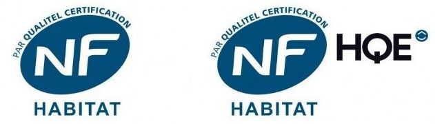 Deux logos pour habitat et nf hoe sur fond blanc