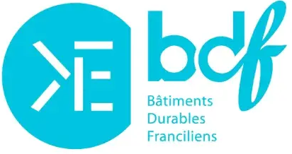 Un cercle bleu avec le mot bdf dessus