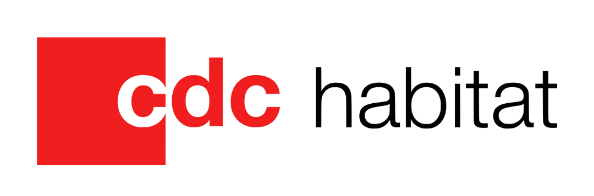 Un logo pour CDC Habitat est affiché sur un fond blanc