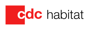 Un logo pour CDC Habitat est affiché sur un fond blanc