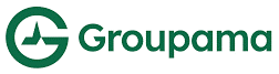 Un logo Groupama sur fond blanc