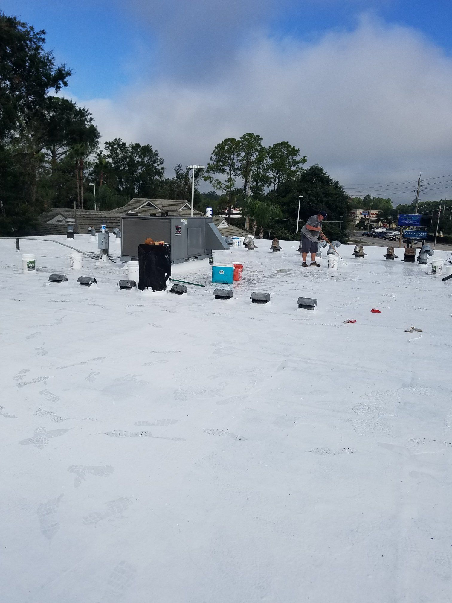 Silicone Coated Roof Installation — Northeast FL — Alan Thrift Roofing