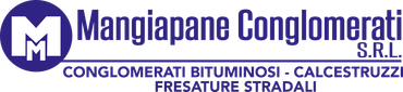 Logo di Mangiapane Conglomerati SRL in blu scuro, con un'icona stilizzata 