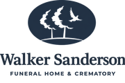 Logo for Walker Sanderson Funeral Home & Crematory, featuring trees, a dove, and text.
