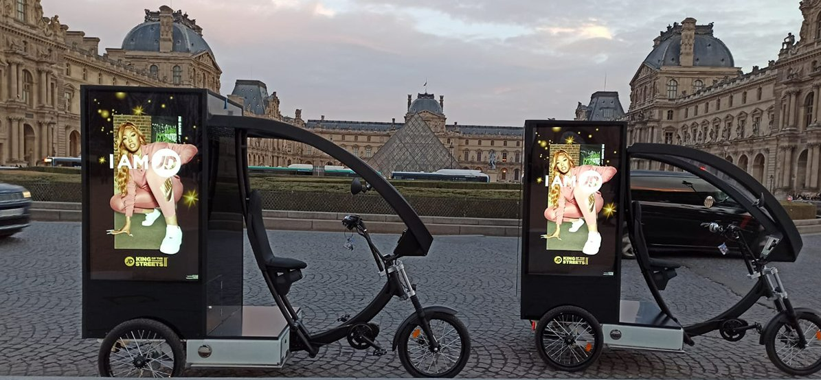 Campagne LED Media Bike JD sport- affichage Led mobile