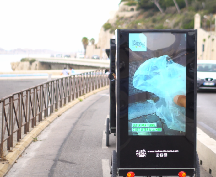 Campagne LED Media Bike Métropole Aix Marseille Provence - affichage Led mobile