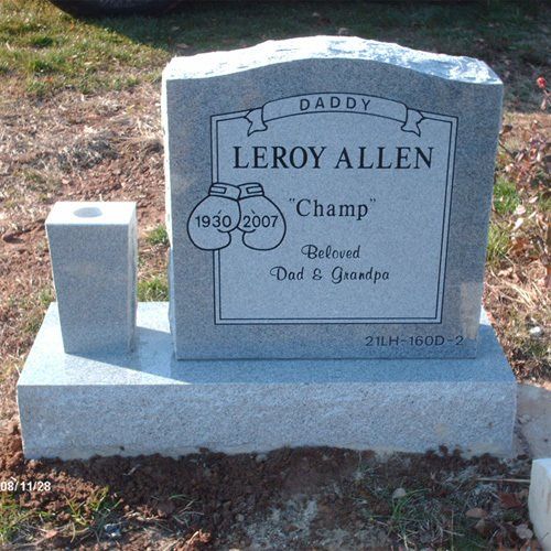 Allen Barre Grey Granite Single Upright Vase Serp Top BRP Sides Polished 2 