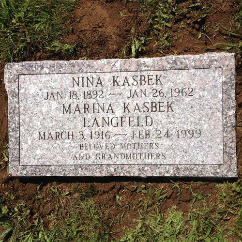 Nina Kasbek's Monument — Bedford Village, NY — CJ Stones