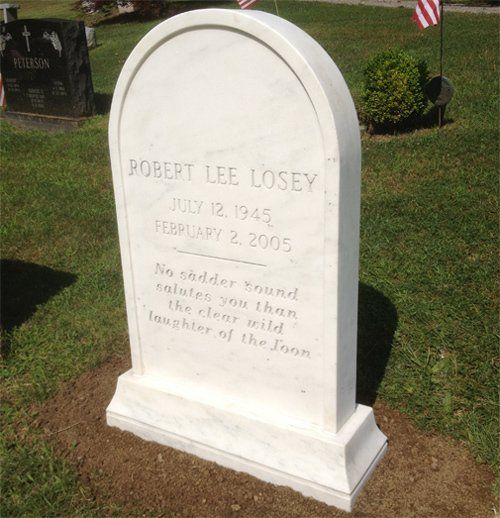 Losey Danby Marble Oval Top Scotia Base Sunk Face V Sunk Lettering Steeled 5