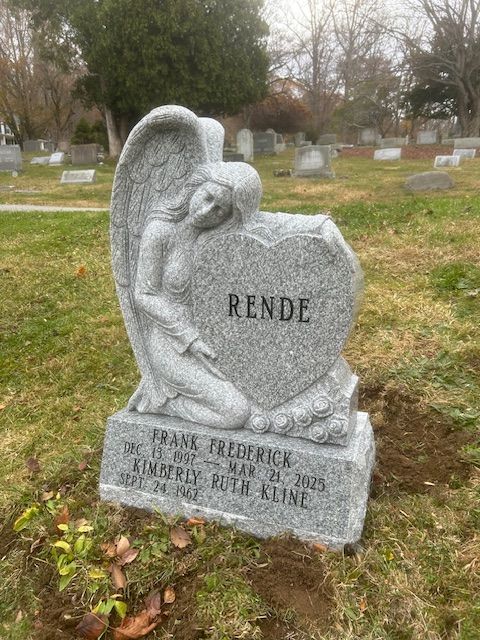 Rende Barre Grey Angel Design Black Lithochrome Deep Cut Lettering Beveled Base