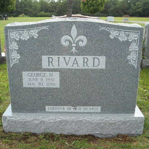 Rivard Barre Grey Double Wide Upright Polished 2 BRP Sides Serp Top Shape Carved Designs V Sunk Lettering