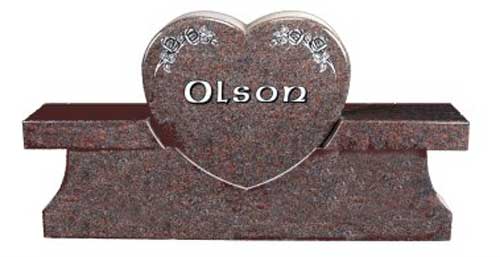 Heart Shape Cemetery Bench — Bedford Village, NY — CJ Stones