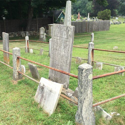 Gravestones Cleaning Before — Bedford Village, NY — CJ Stones