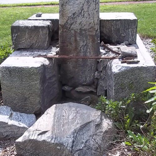 Headstone Before Restoration — Bedford Village, NY — CJ Stones