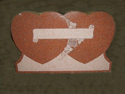 Blank Two Heart Layout Headstone — Bedford Village, NY — CJ Stones