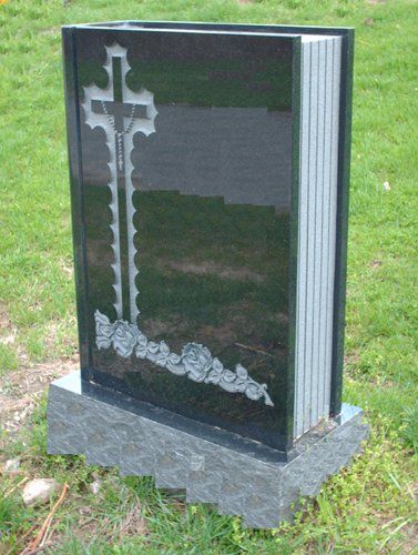 Book Type with Cross Headstone — Bedford Village, NY — CJ Stones