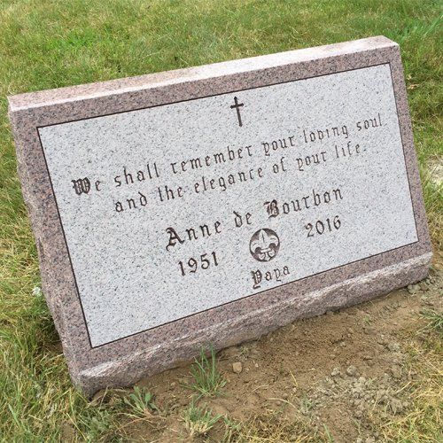 Anne De Bourbon Gravestone — Bedford Village, NY — CJ Stones