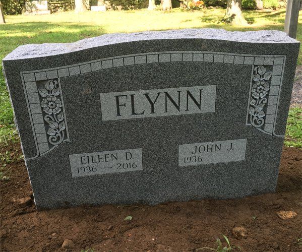 Flynn Barre Grey Double Wide Shape Carved Florals Serp Top Polished 2 BRPS Sides Monolith