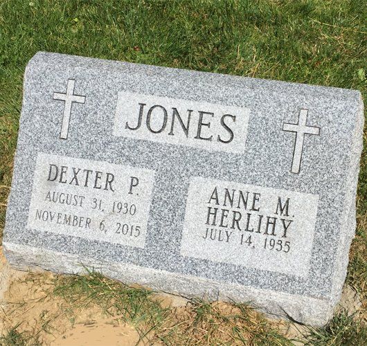 Dexter and Anne Jones Gravestone — Bedford Village, NY — CJ Stones