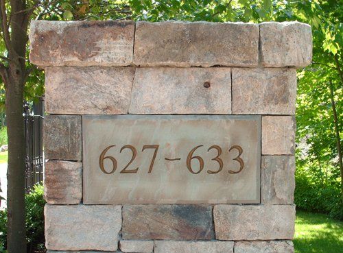 Number Print Stone — Bedford Village, NY — CJ Stones