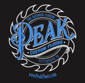 A logo for peak custom floors in pittsburgh pa