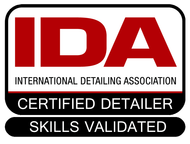 The logo for the international detailing association certified detailer skills validated