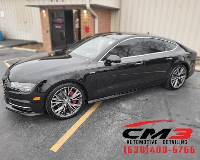 Sedan with professional window tint installed by CM3 Detailing Studio & Ceramic Coating in Elgin, IL