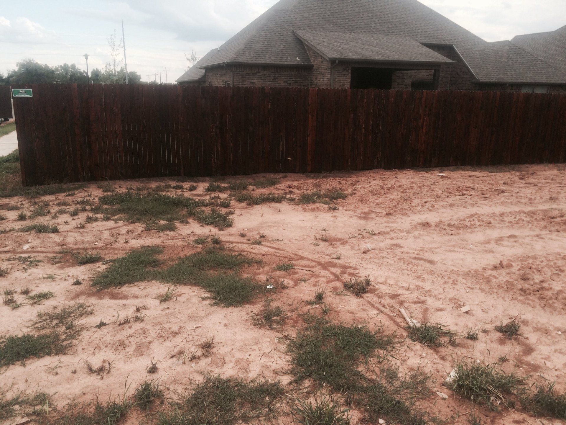 New Oxford Brown Fence — Oxford Brown Fence on yard in Oklahoma City, OK
