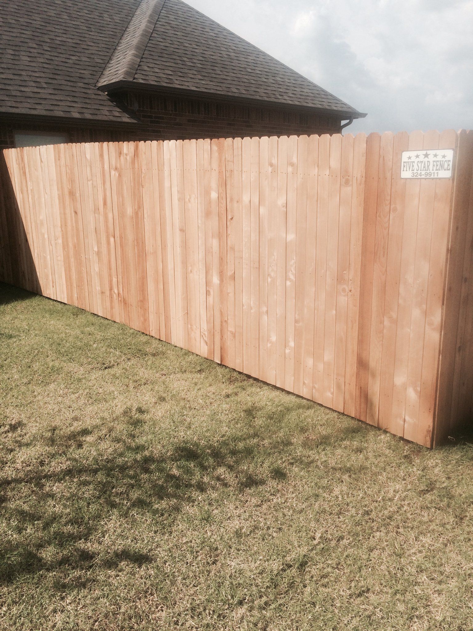 Oxford Brown Modern Fence — Light Colored Installed Fence in Oklahoma City, OK