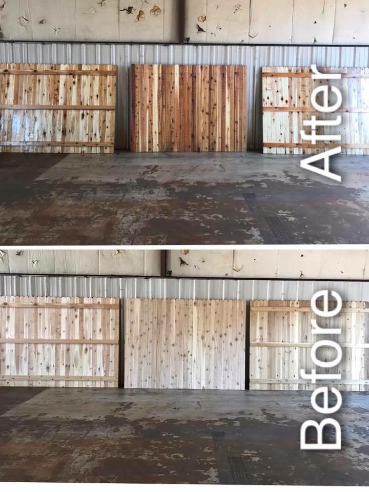 Before and After Clear Glow — Old Fence turned into Brand New Fence in Oklahoma City, OK