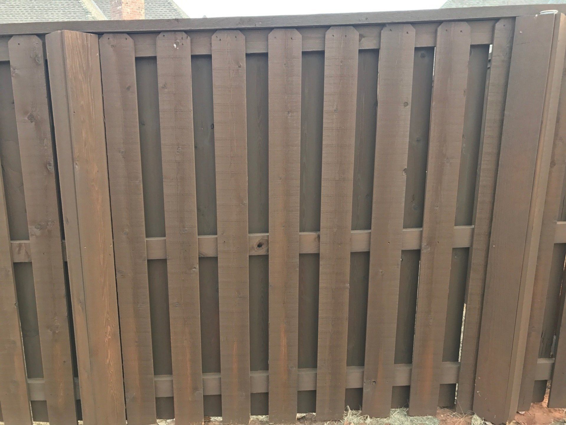Coffee Brown Door Fence — Door Fence Installed in Oklahoma City, OK