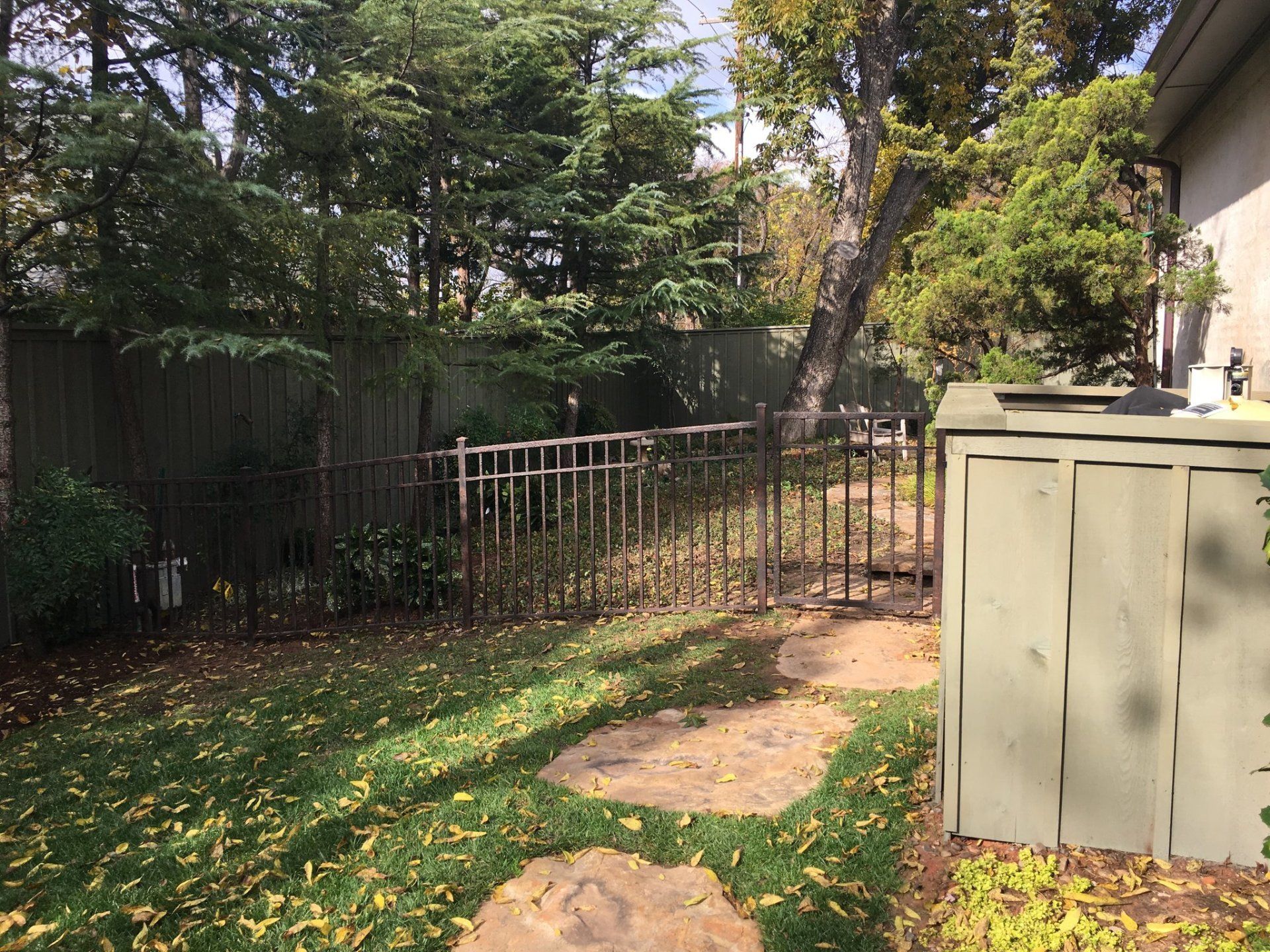 Modern Greystone Fence — Fence on Garden in Oklahoma City, OK