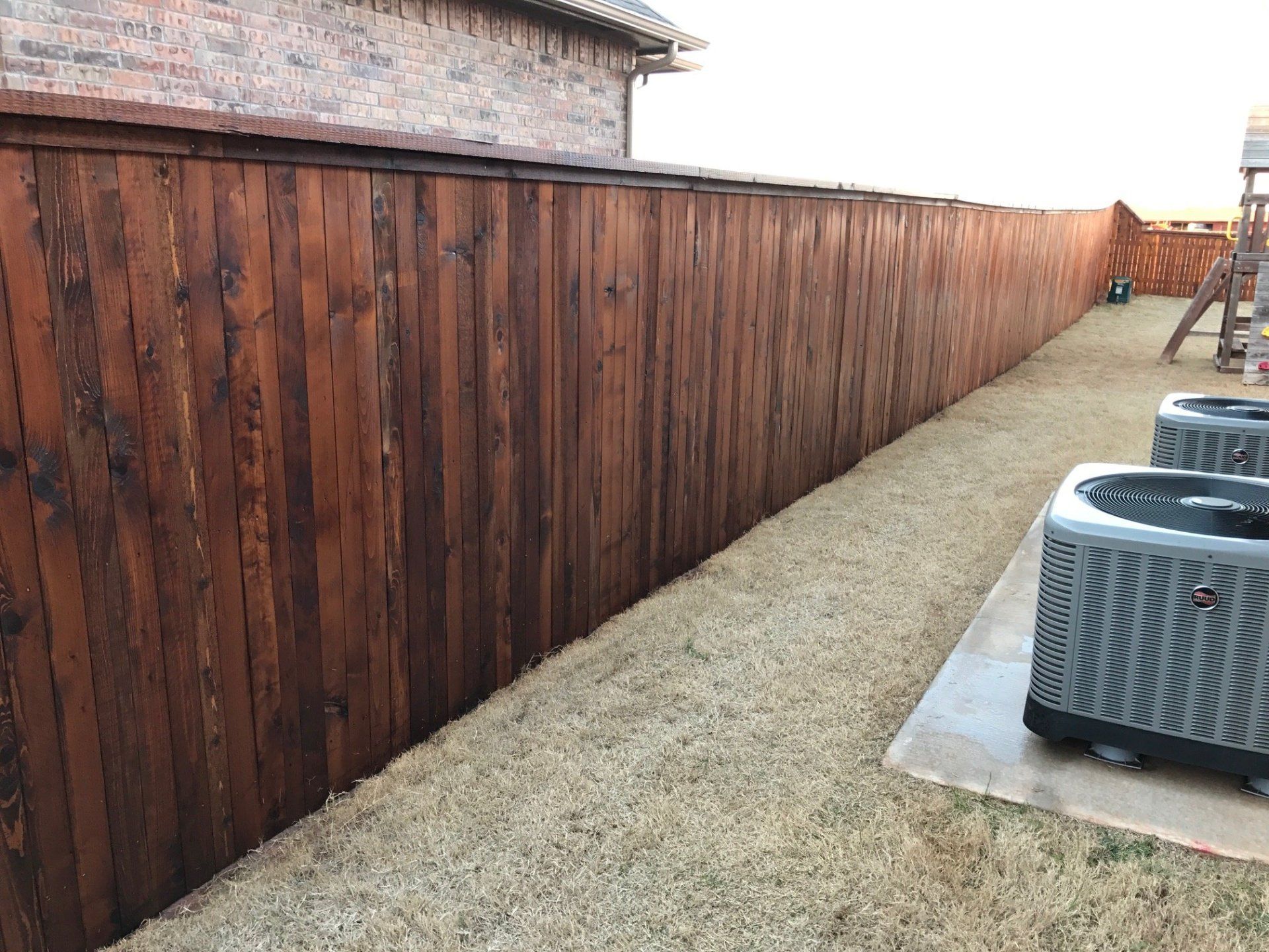 Installed Leatherwood Fence — Newly Installed Fence on House in Oklahoma City, OK