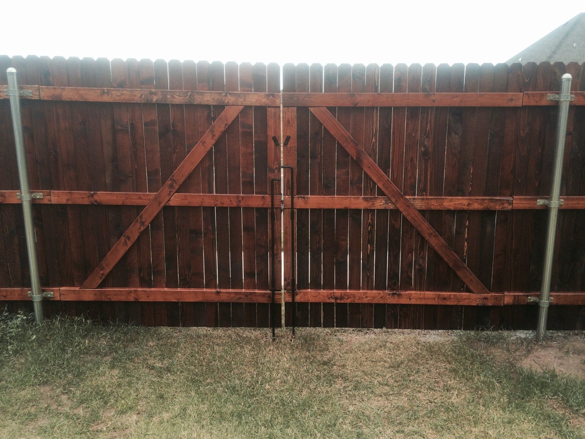 Oxford Brown Protection Fence — Oxford Brown Light Color Door Fence in Oklahoma City, OK