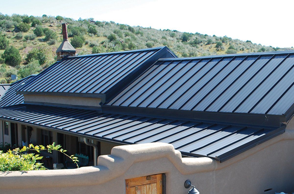 Metal roof with a textured surface and clean lines.