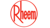 Rheem logo: red text inside a red circle.