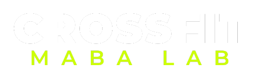 Logo for CrossFit Maba Lab, featuring the text "CROSSFIT" above and "MABA LAB" below, in light green.