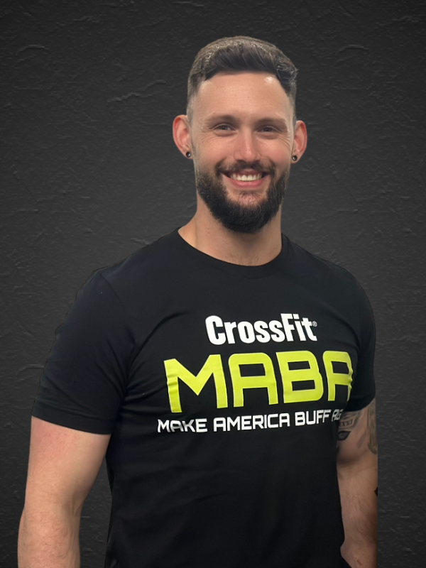 Man in black t-shirt with