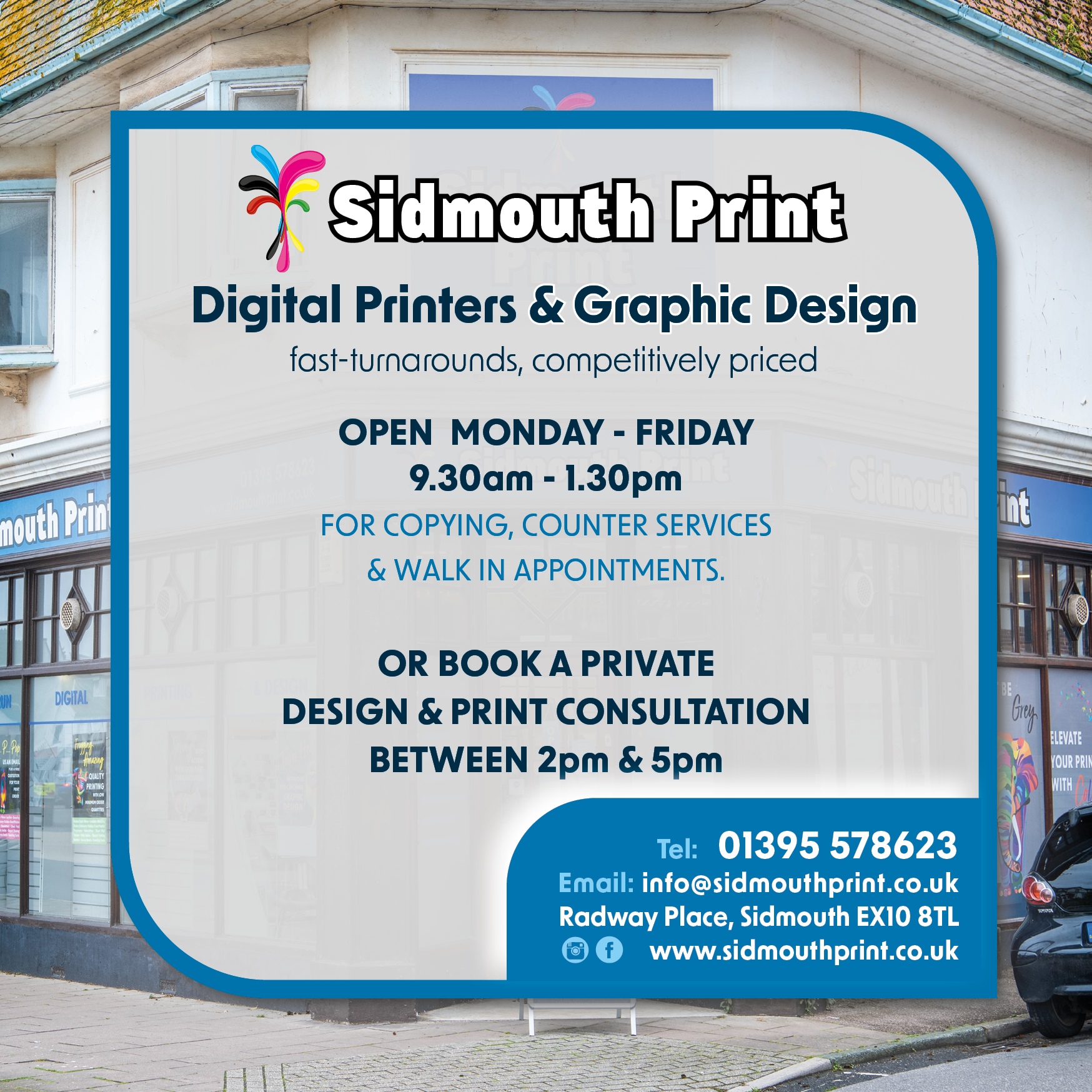 Leaflet printing in Exmouth and Budleigh Salterton